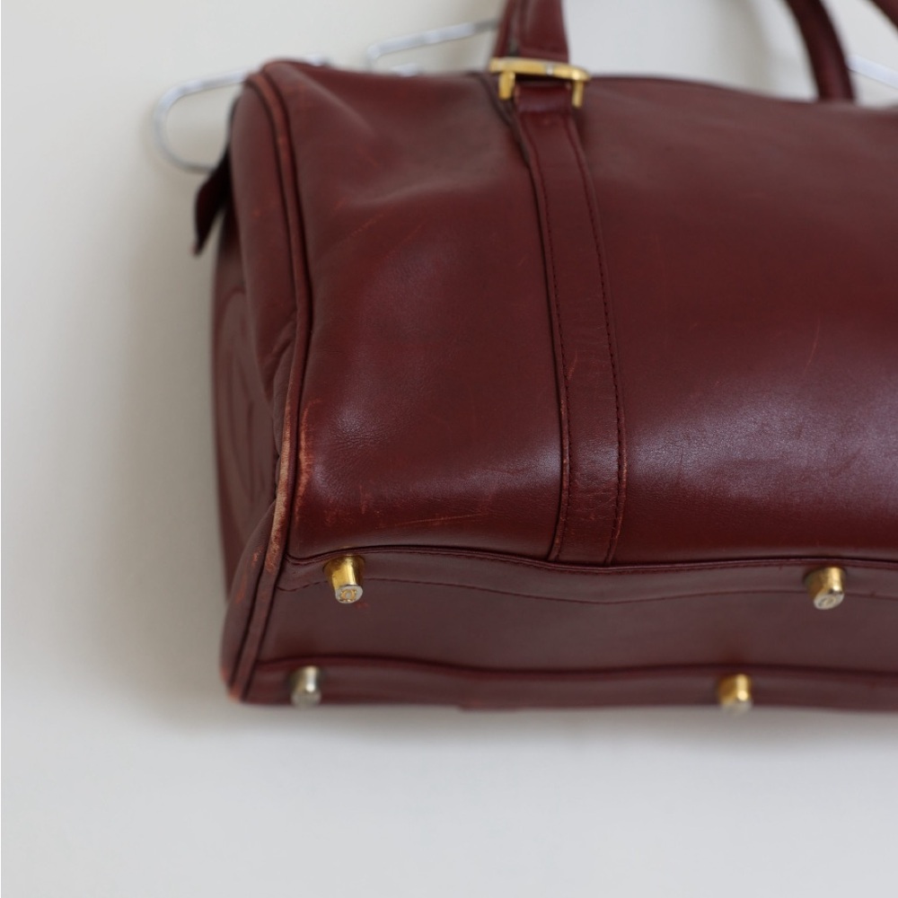 Cartier Burgundy Leather Satchel with Gold Hardware - Picture 3 of 10